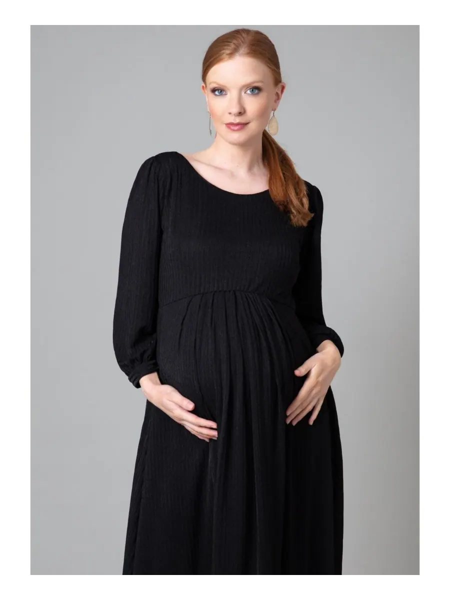 Платье для беременных Tiffany Rose Isla в рубчик из трикотажа Tiffany Rose Maternity — изображение 2 из 8, черный