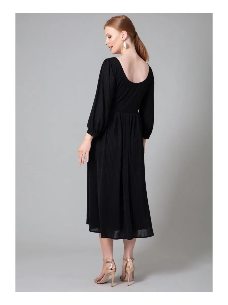 Платье для беременных Tiffany Rose Isla в рубчик из трикотажа Tiffany Rose Maternity — изображение 3 из 8, черный