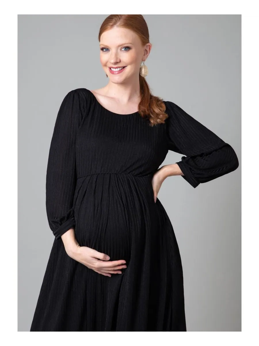 Платье для беременных Tiffany Rose Isla в рубчик из трикотажа Tiffany Rose Maternity — изображение 8 из 8, черный