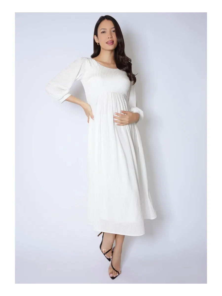 Платье для беременных Tiffany Rose Isla в рубчик из трикотажа Tiffany Rose Maternity — изображение 2 из 8, белый