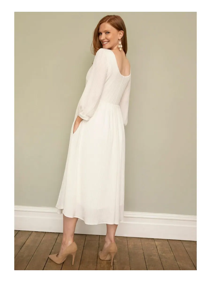 Платье для беременных Tiffany Rose Isla в рубчик из трикотажа Tiffany Rose Maternity — изображение 3 из 8, белый