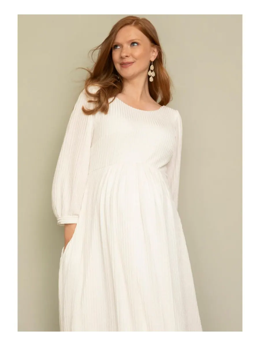 Платье для беременных Tiffany Rose Isla в рубчик из трикотажа Tiffany Rose Maternity — изображение 5 из 8, белый