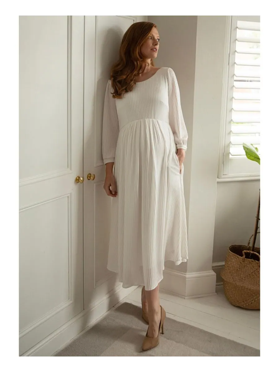 Платье для беременных Tiffany Rose Isla в рубчик из трикотажа Tiffany Rose Maternity — изображение 8 из 8, белый