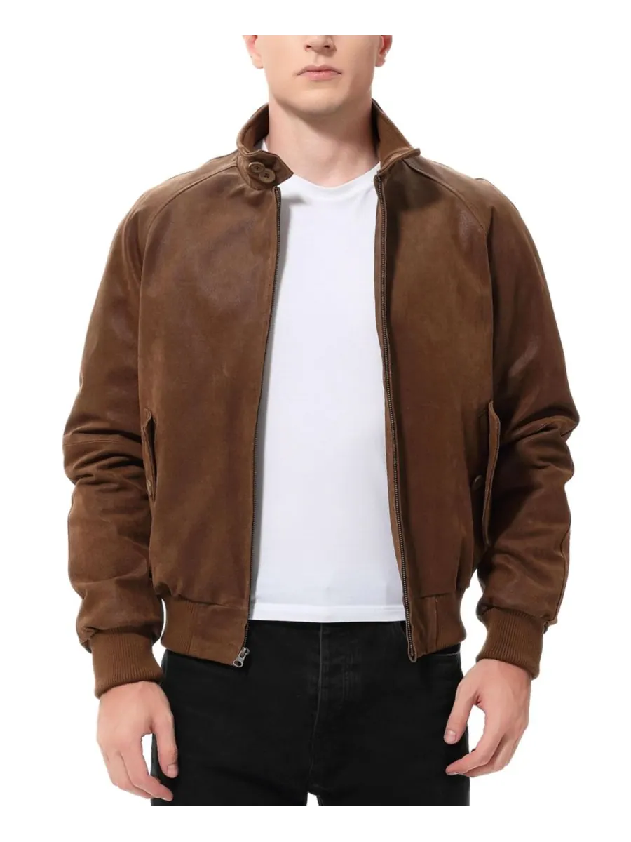 Мужская куртка-бомбер из состаренной кожи времен Второй мировой войны Landing Leathers — коричневый
