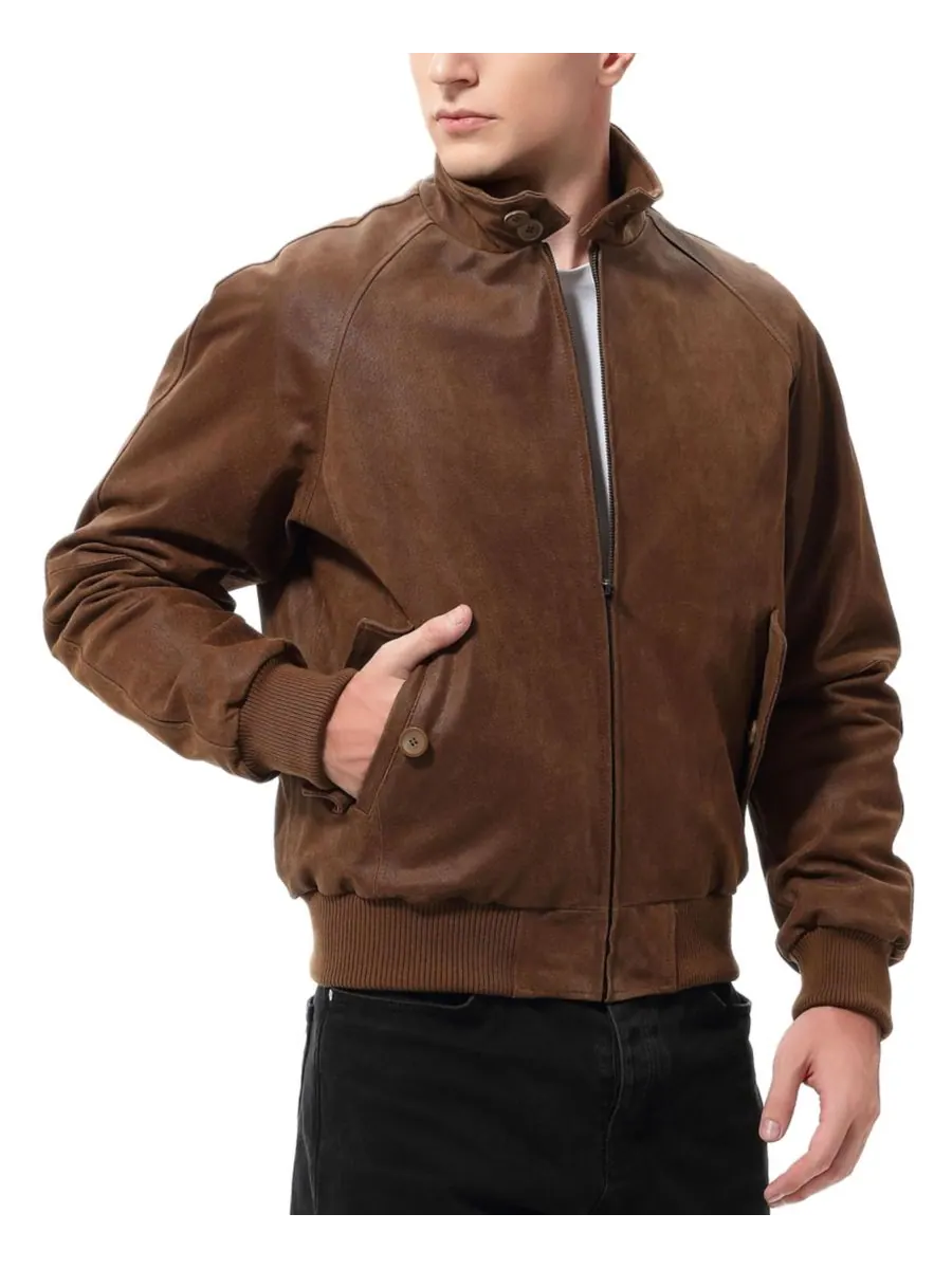 Мужская куртка-бомбер из состаренной кожи времен Второй мировой войны Landing Leathers — изображение 2 из 5, коричневый