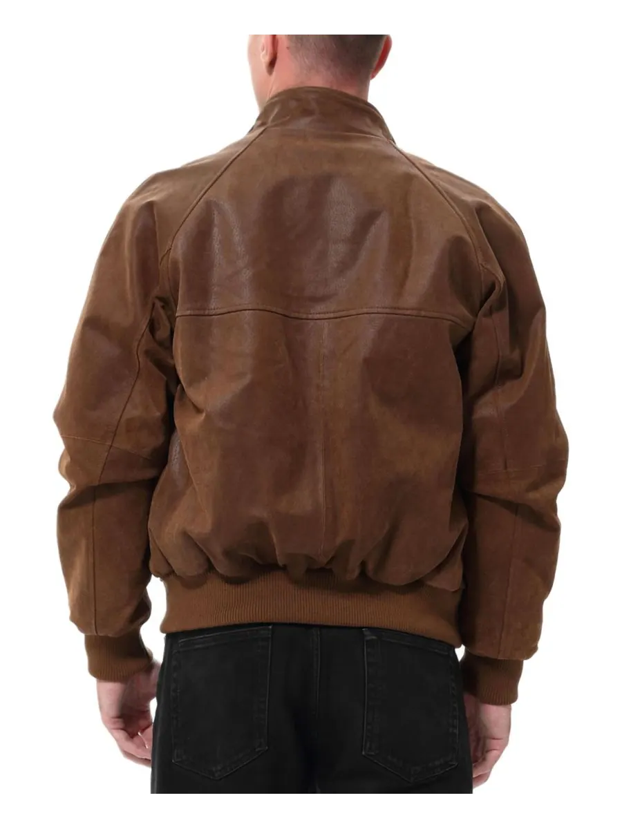 Мужская куртка-бомбер из состаренной кожи времен Второй мировой войны Landing Leathers — изображение 3 из 5, коричневый
