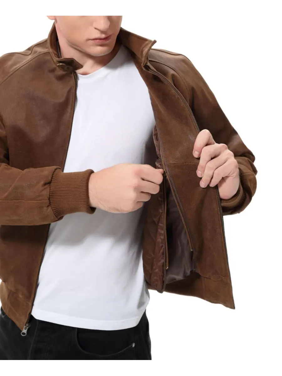Мужская куртка-бомбер из состаренной кожи времен Второй мировой войны Landing Leathers — изображение 5 из 5, коричневый