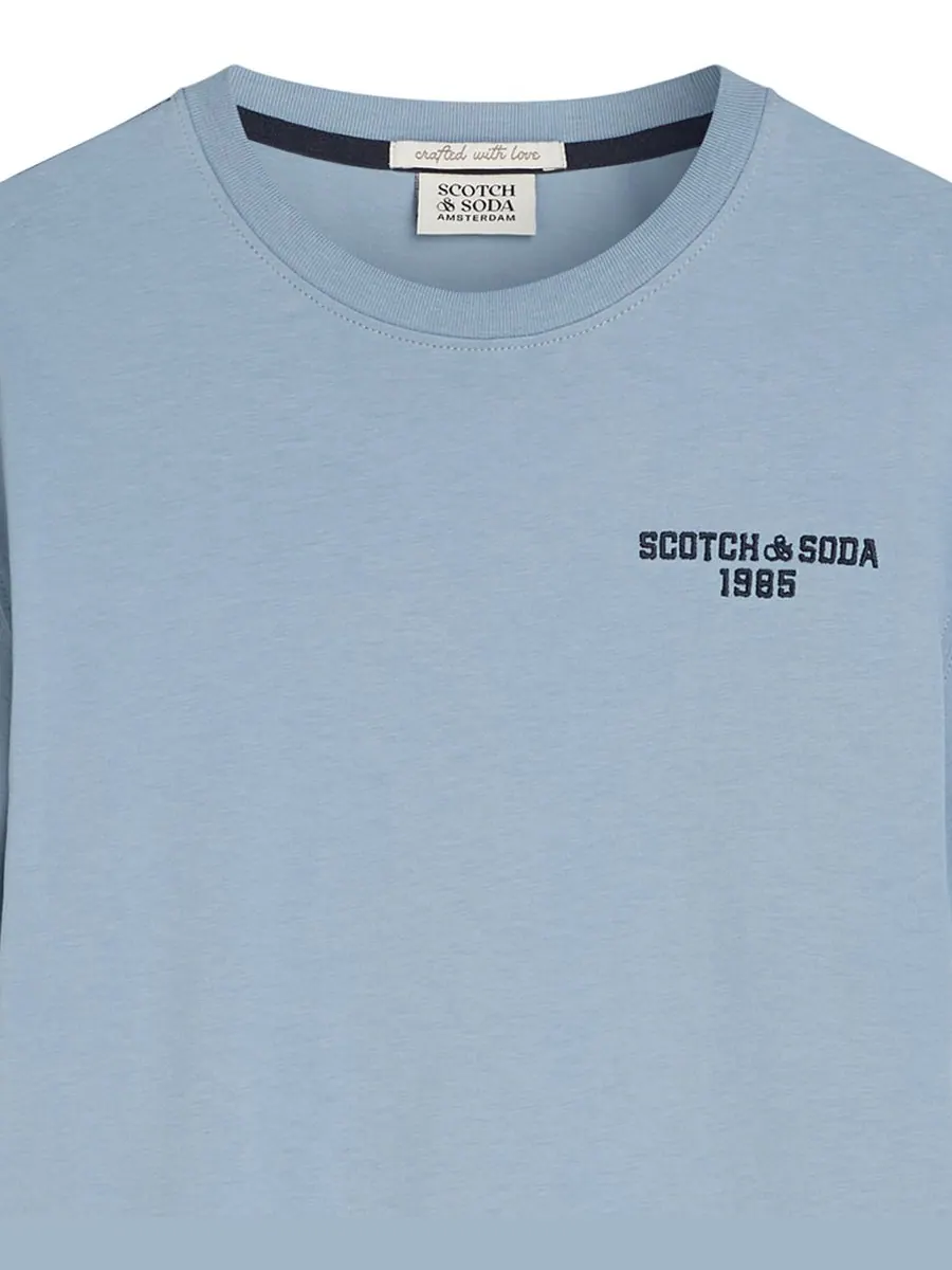 Детская футболка с коротким рукавом и графическим принтом, размер 8-16 SCOTCH & SODA — изображение 3 из 3, светлый синий
