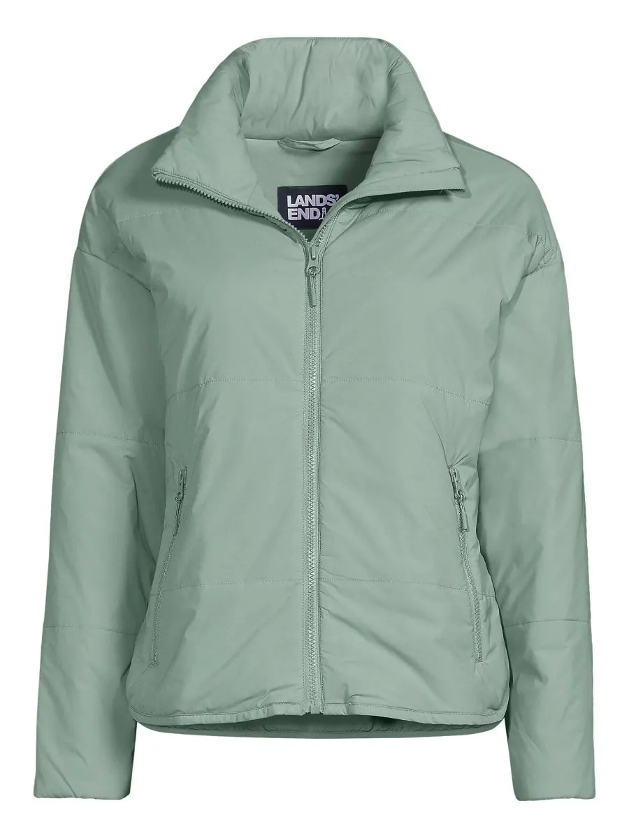 Женская высокая утепленная куртка WanderFree Lands' End — изображение 3 из 4, зеленый