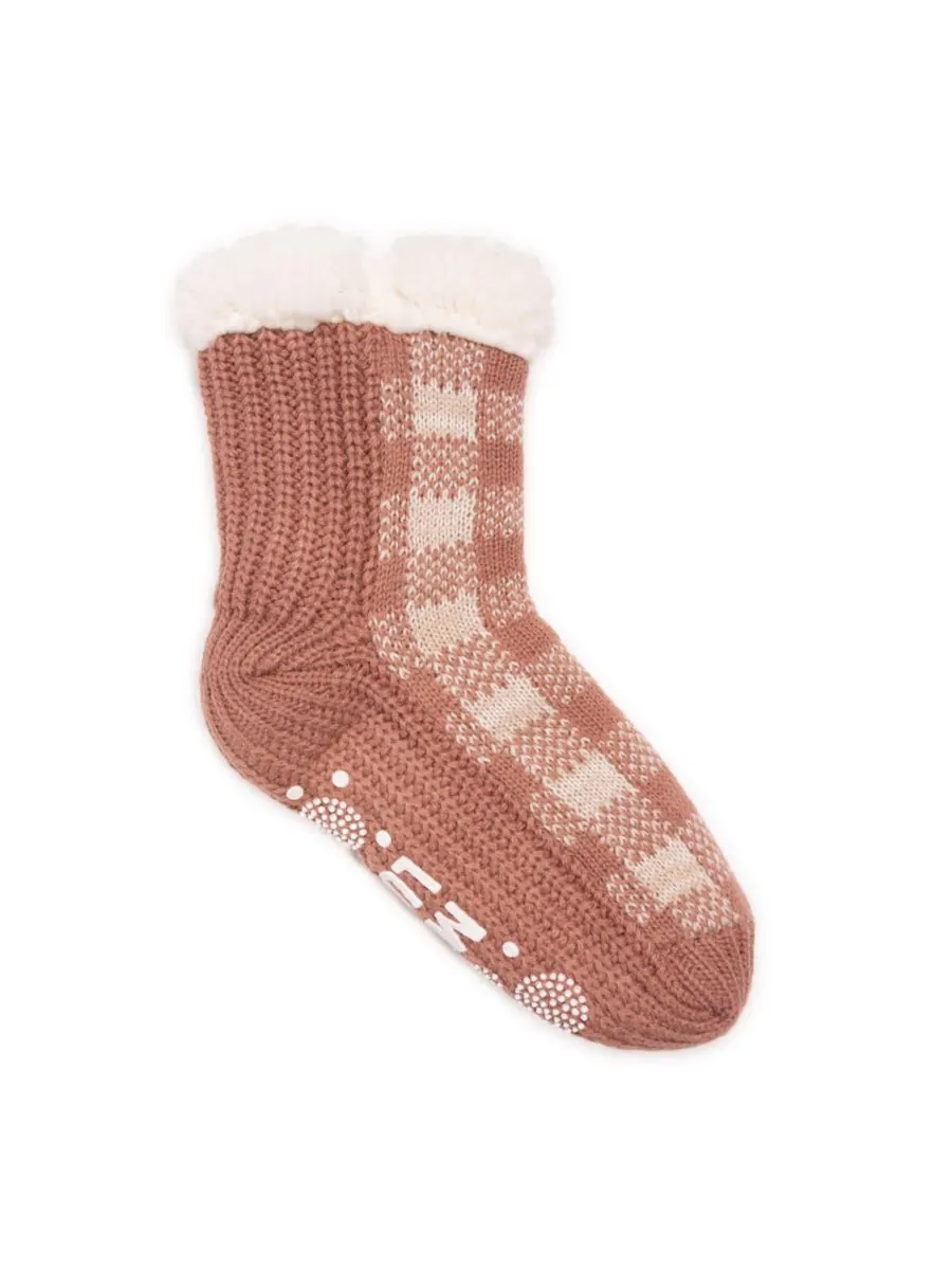 Женские вязаные носки для домика MUK LUKS — изображение 2 из 3, персиковый