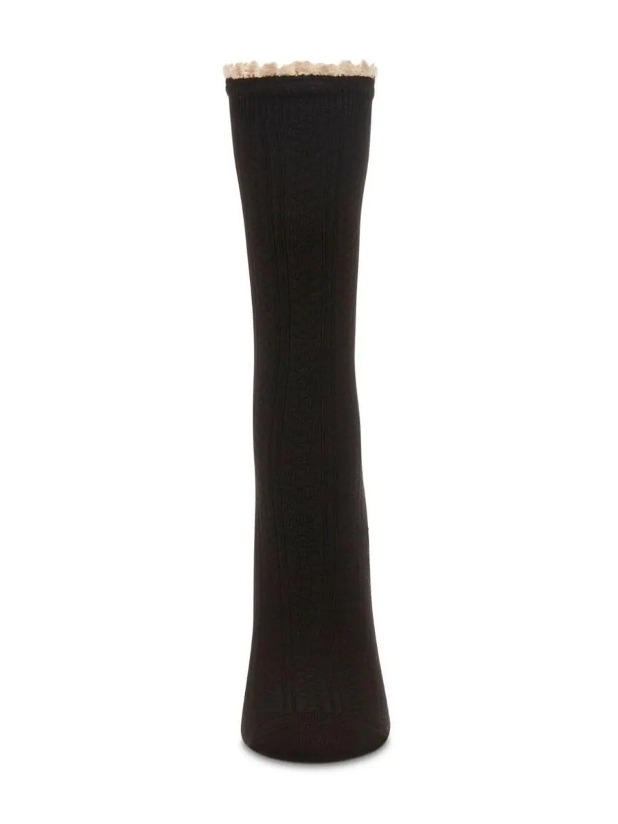 Женские кружевные носки Prairie Lace Crew Socks MeMoi — изображение 2 из 3, черный
