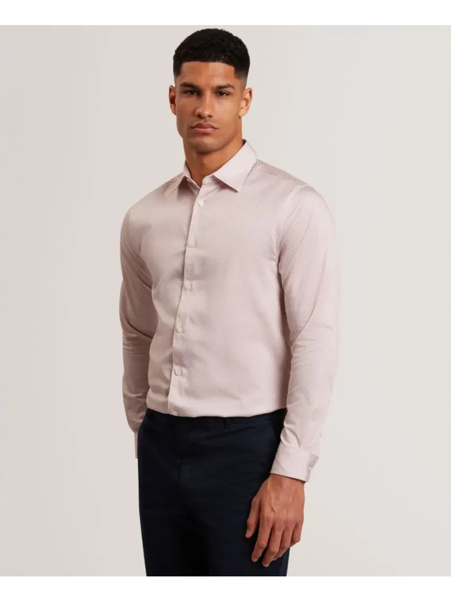 Мужская рубашка с длинными рукавами Olweno Ted Baker — розовый