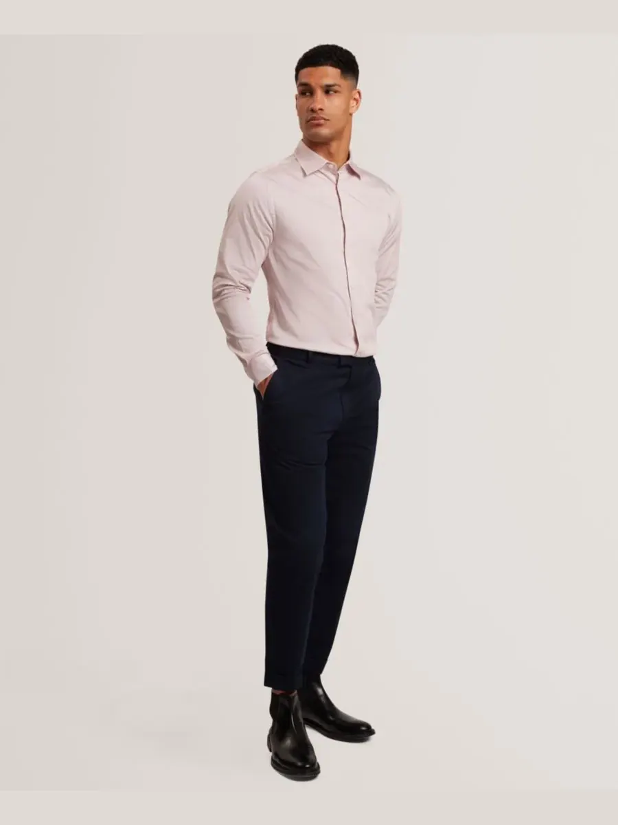 Мужская рубашка с длинными рукавами Olweno Ted Baker — изображение 2 из 6, розовый