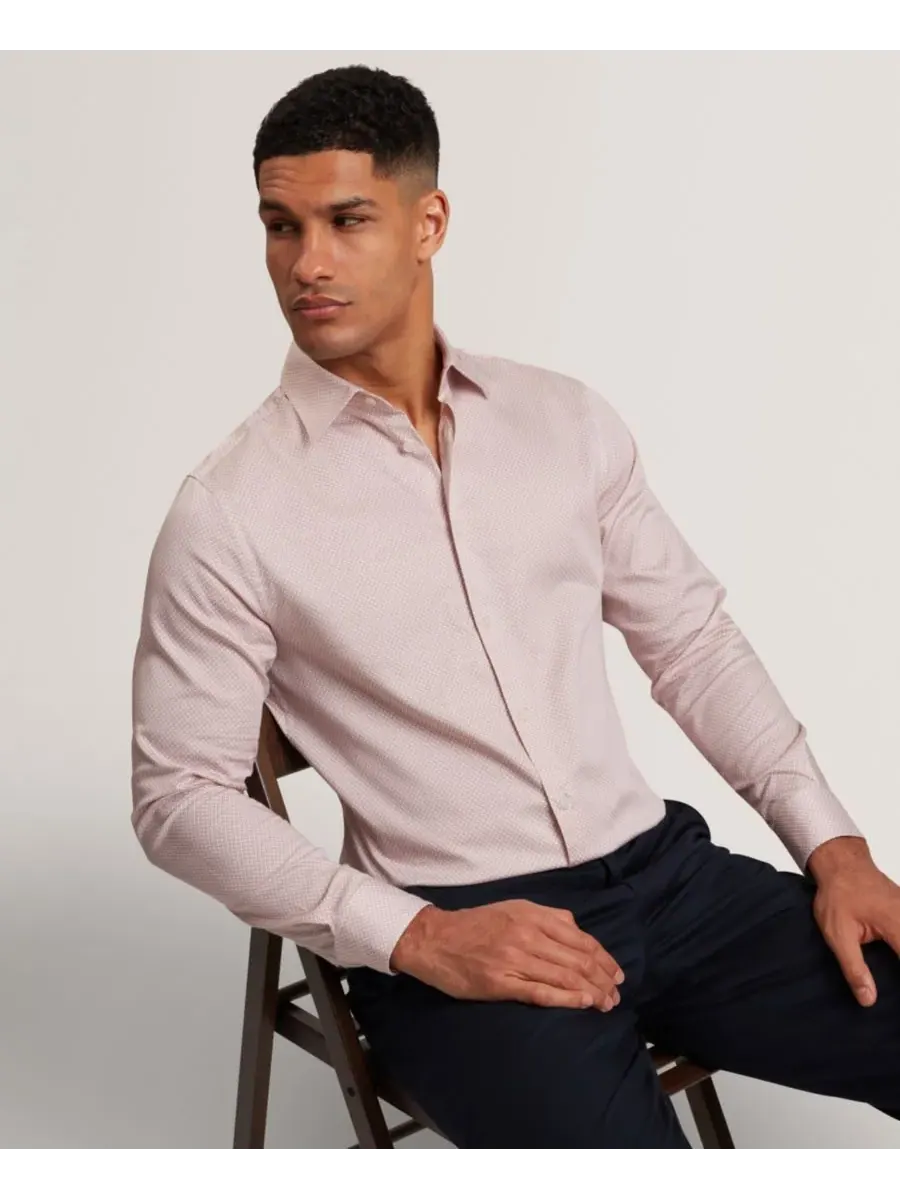 Мужская рубашка с длинными рукавами Olweno Ted Baker — изображение 3 из 6, розовый