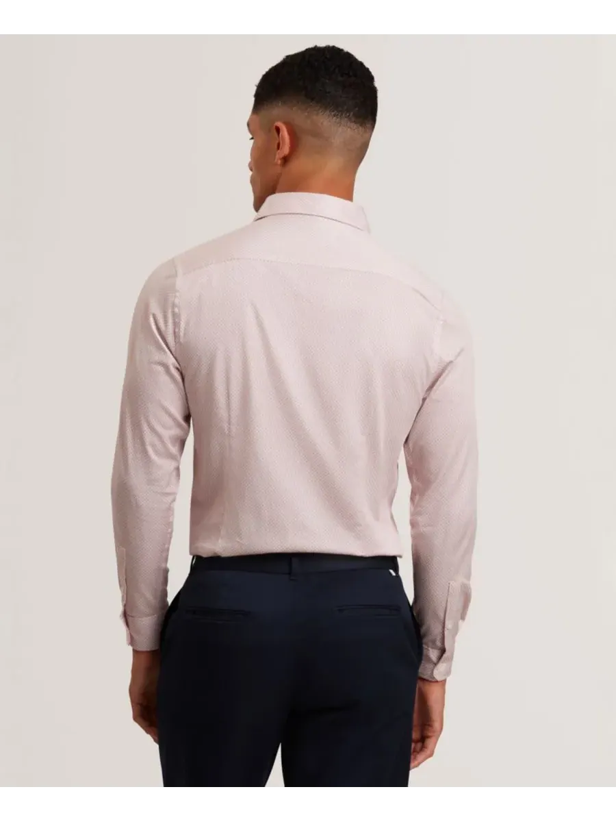 Мужская рубашка с длинными рукавами Olweno Ted Baker — изображение 5 из 6, розовый
