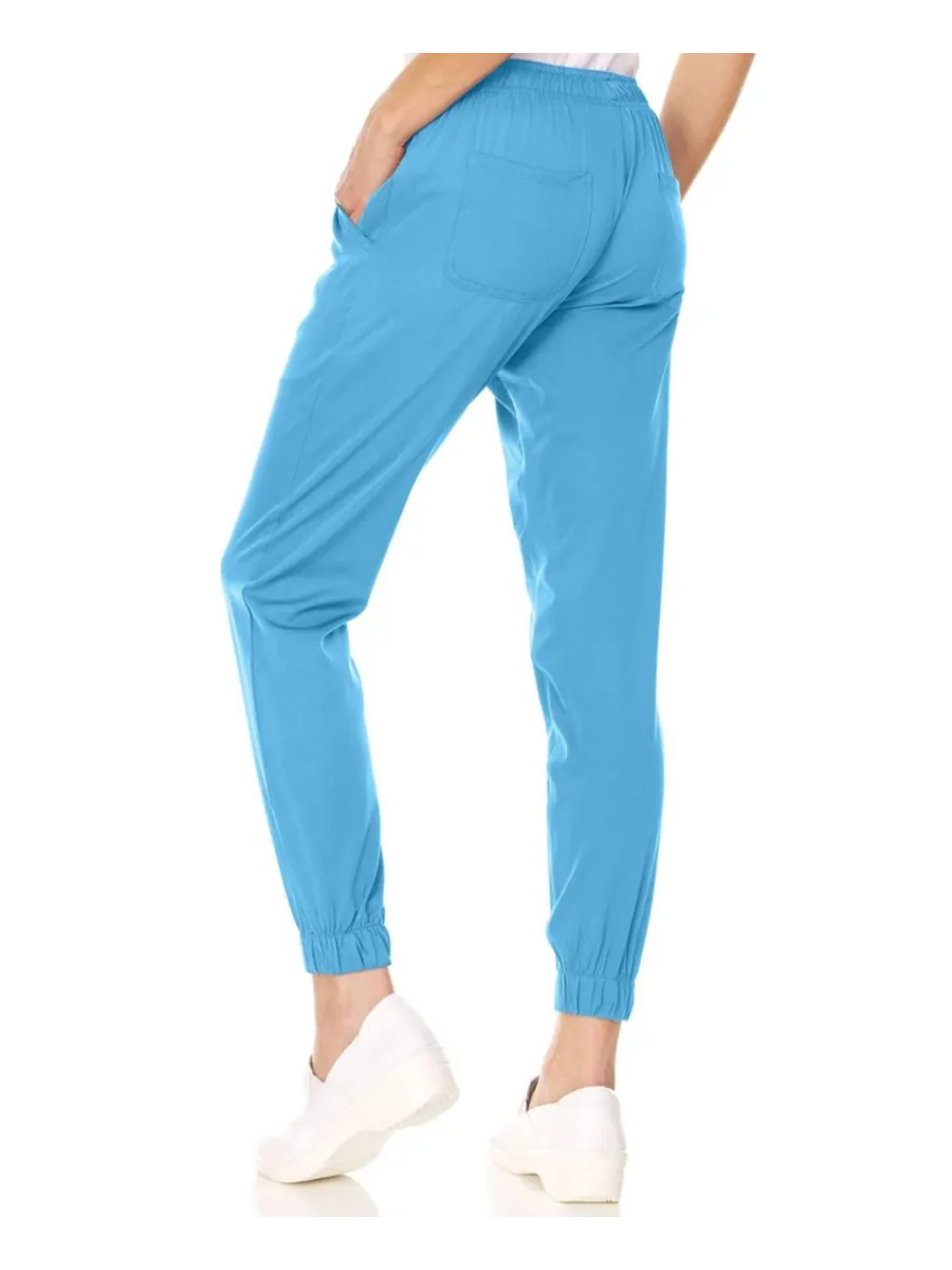Брюки-джоггеры Leah Plus Size с пятью карманами, эластичные, желтые, размер 3XL Medichic — изображение 4 из 5, бирюзовый