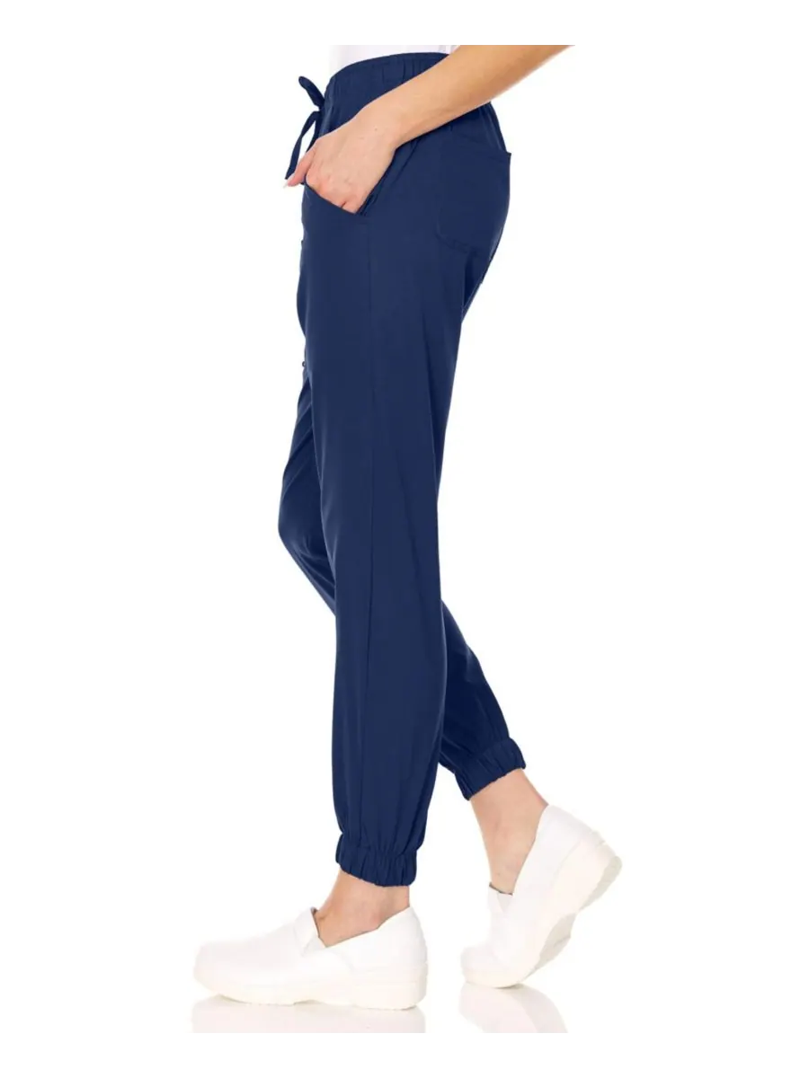 Брюки-джоггеры Leah Plus Size с пятью карманами, эластичные, желтые, размер 3XL Medichic — изображение 3 из 5, темно-синий