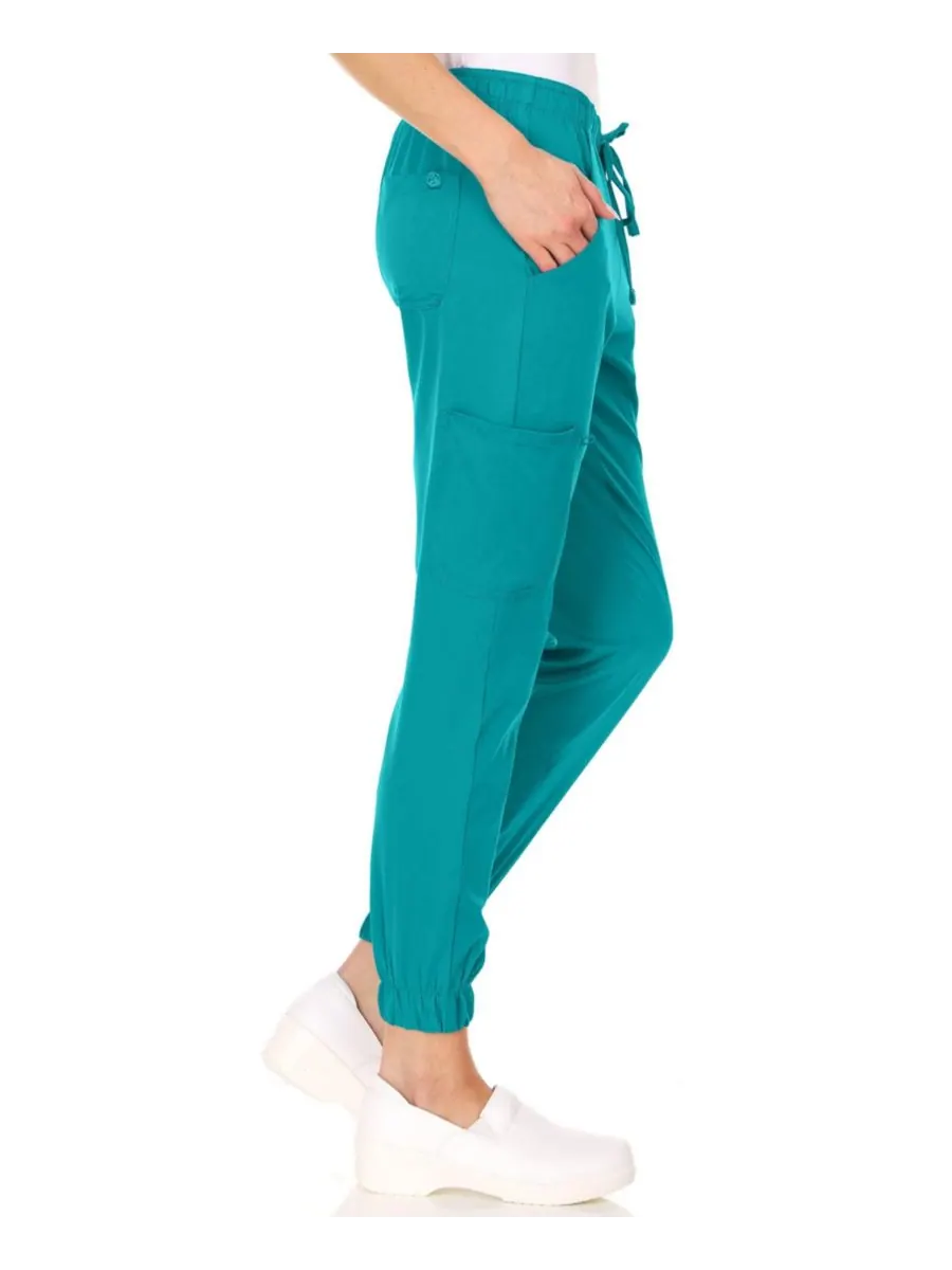 Брюки-джоггеры Leah Plus Size с пятью карманами, эластичные, желтые, размер 3XL Medichic — изображение 5 из 5, бирюзовый