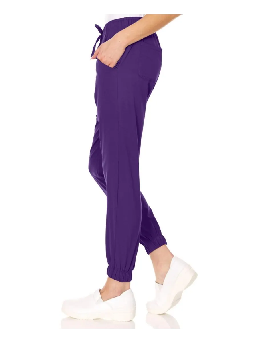 Брюки-джоггеры Leah Plus Size с пятью карманами, эластичные, желтые, размер 3XL Medichic — изображение 3 из 5, фиолетовый