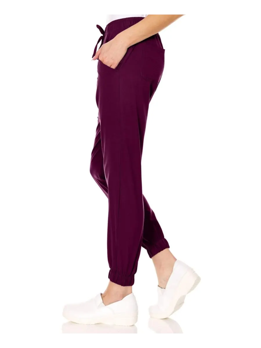 Брюки-джоггеры Leah Plus Size с пятью карманами, эластичные, желтые, размер 3XL Medichic — изображение 5 из 5, красный