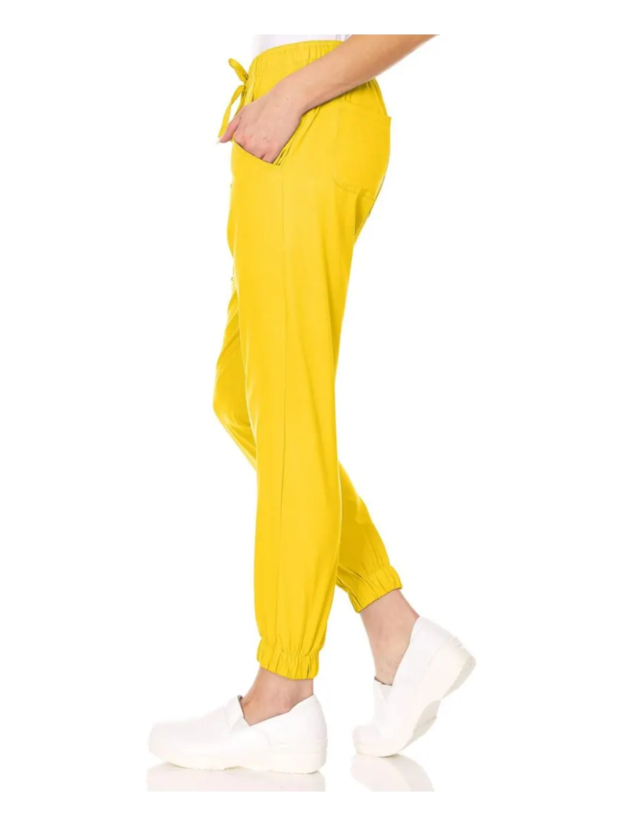 Брюки-джоггеры Leah Plus Size с пятью карманами, эластичные, желтые, размер 3XL Medichic — изображение 5 из 5, желтый
