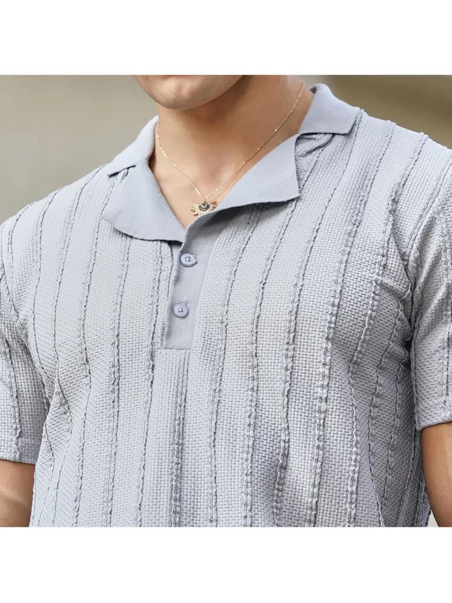 Campus Sutra Мужская поло-футболка Coin Grey Wicker-Tactitle — изображение 7 из 7, серый