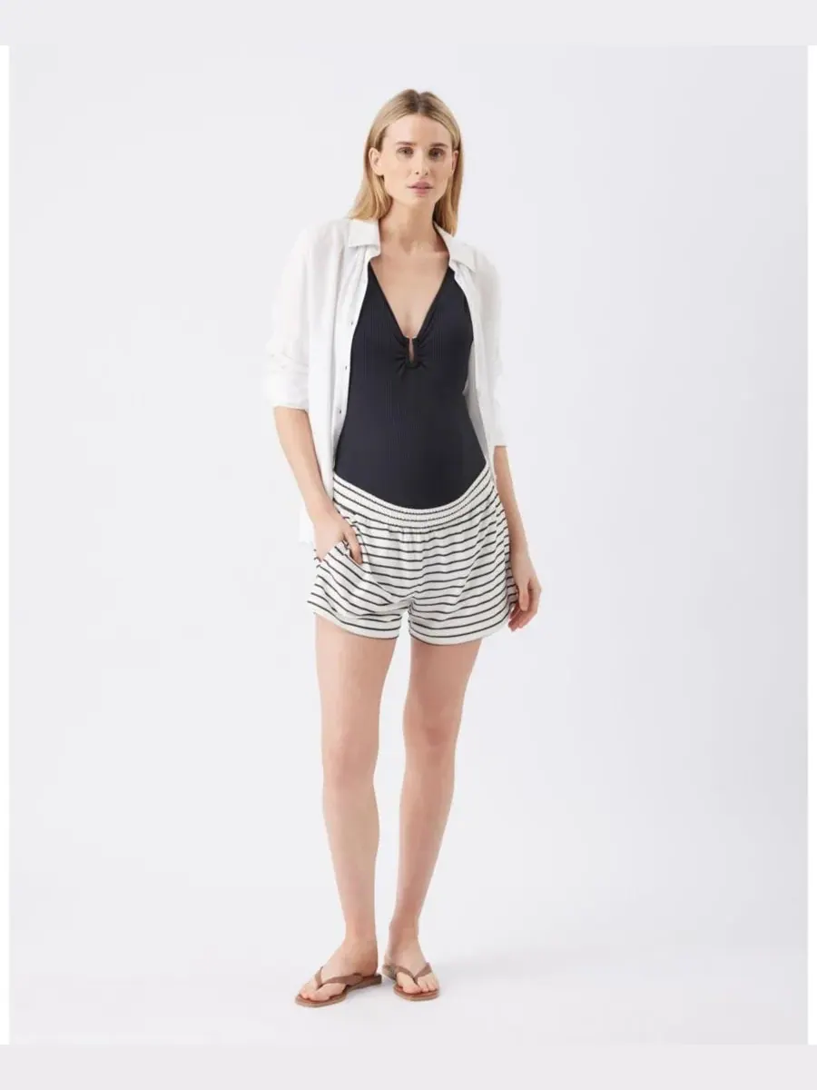 Женские шорты для беременных Jada Stripe Short Ripe Maternity — изображение 6 из 6, белый/черный