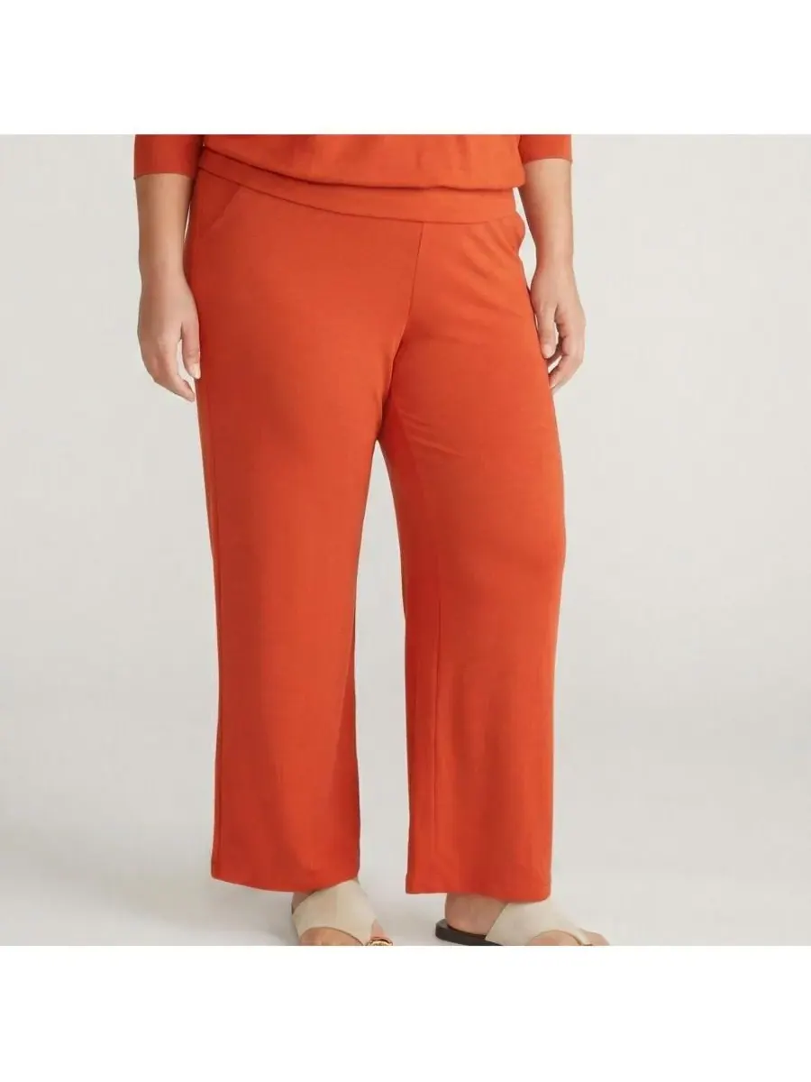 Брюки TravelKnit свободного кроя больших размеров Universal Standard, Warm Russet — изображение 2 из 3