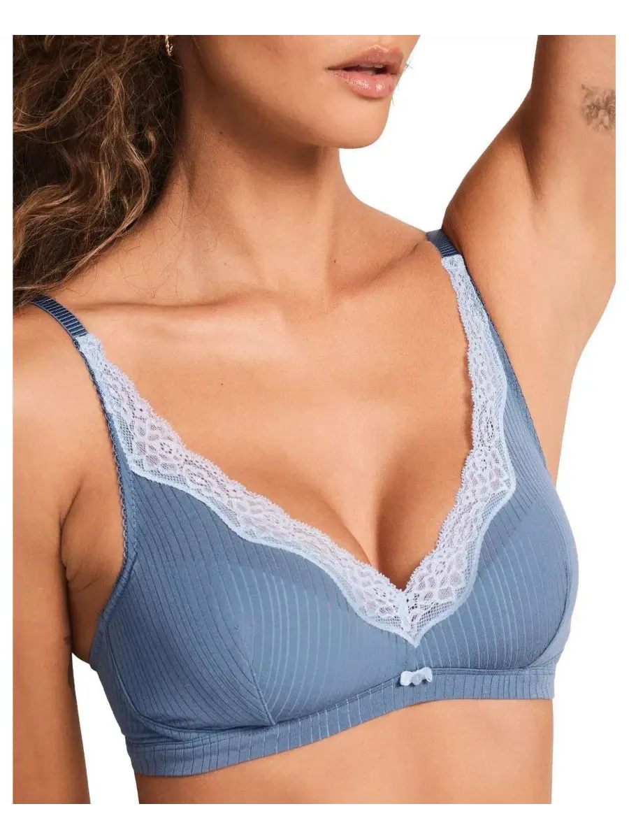 Бюстгальтер с plunge-вырезом Florie Contour Plunge Adore Me — изображение 2 из 4, синий