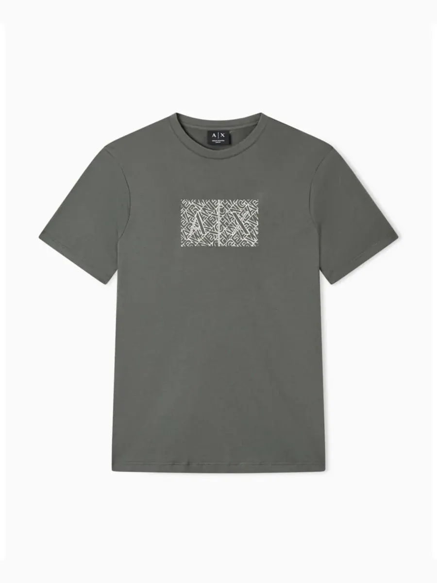 Мужская футболка с коротким рукавом и принтом в виде квадратного логотипа A|X Armani Exchange — изображение 5 из 5, мульти