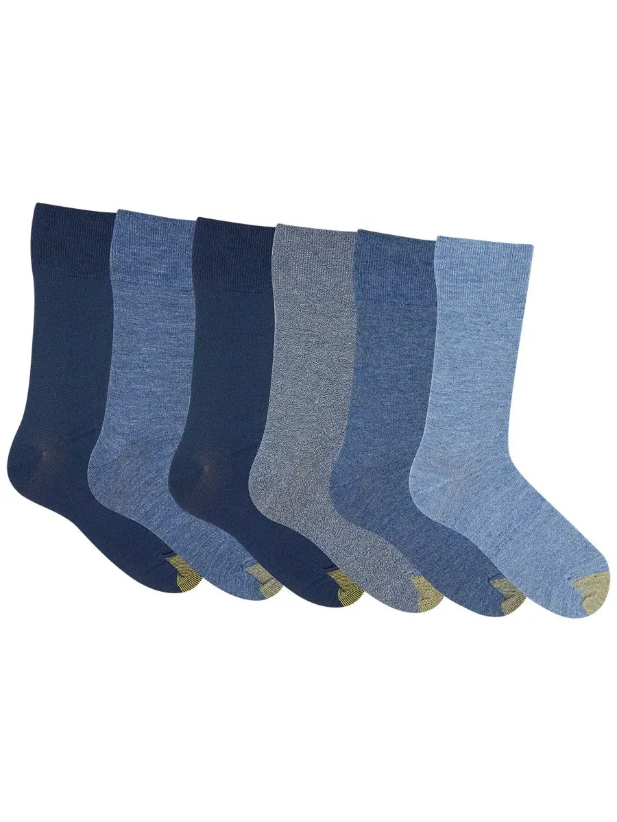 Мужские носки Cambridge Solid Crew Socks (6 пар) — изображение 2 из 3, черный/темно-синий/серый