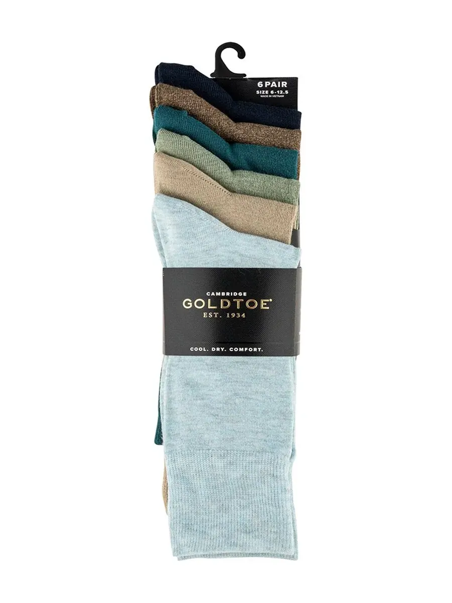 Мужские носки Cambridge Solid Crew Socks (6 пар) — изображение 3 из 3, синий