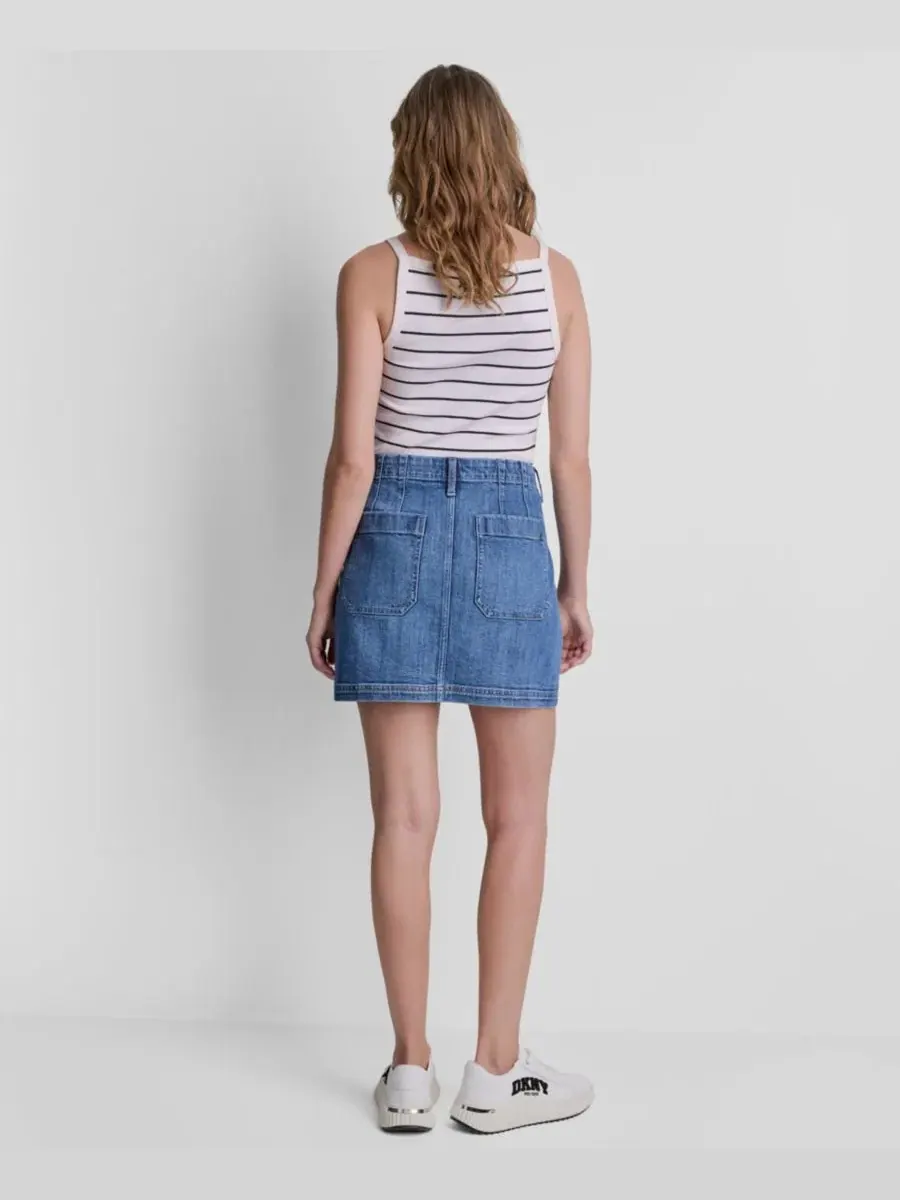 Женская майка с квадратным вырезом в рубчик DKNY Jeans — изображение 8 из 8, черный