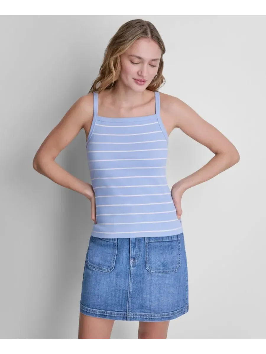 Женская майка с квадратным вырезом в рубчик DKNY Jeans, Hudson Stripe Chamber — изображение 1 из 6