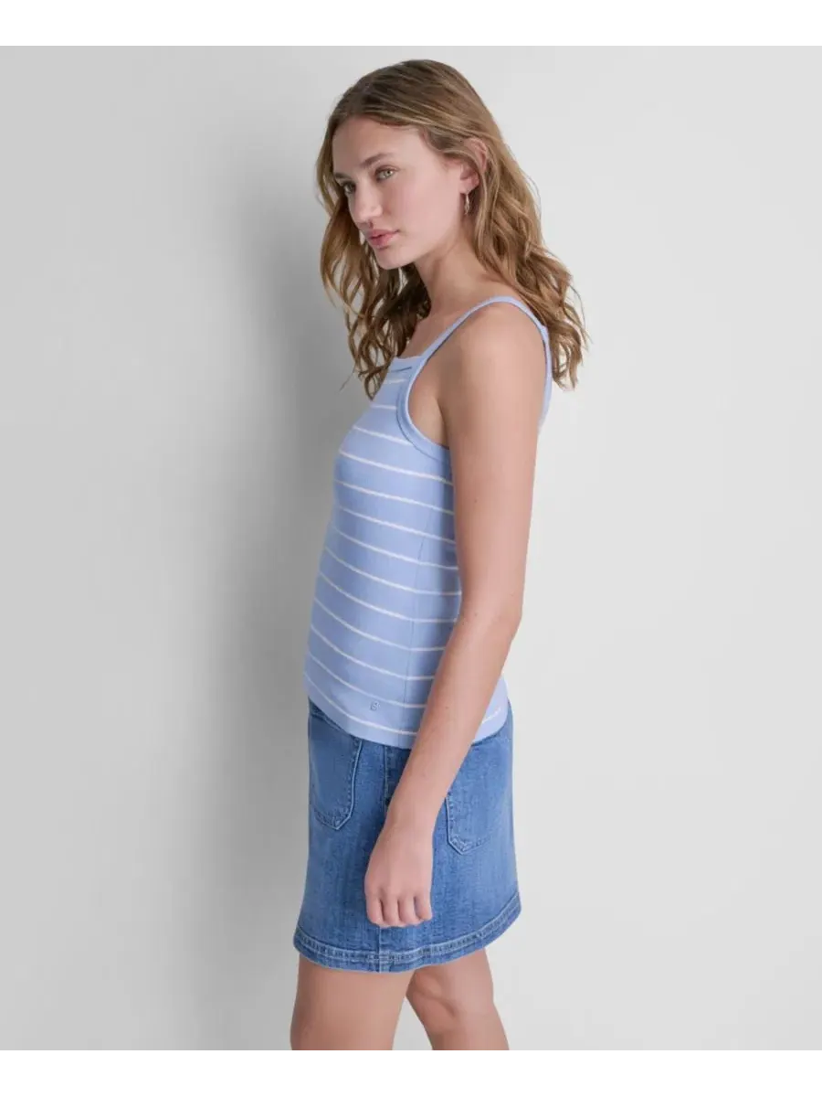 Женская майка с квадратным вырезом в рубчик DKNY Jeans, Hudson Stripe Chamber — изображение 3 из 6