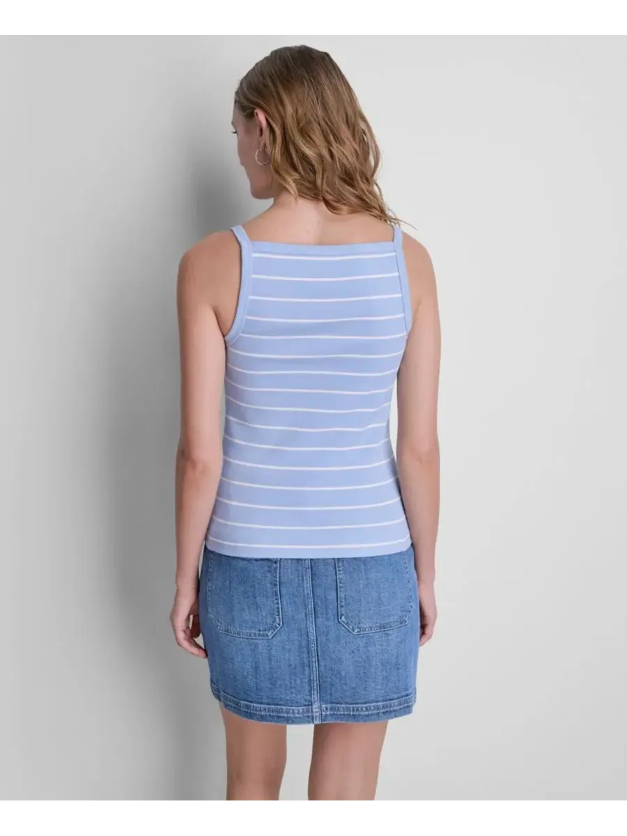 Женская майка с квадратным вырезом в рубчик DKNY Jeans, Hudson Stripe Chamber — изображение 4 из 6