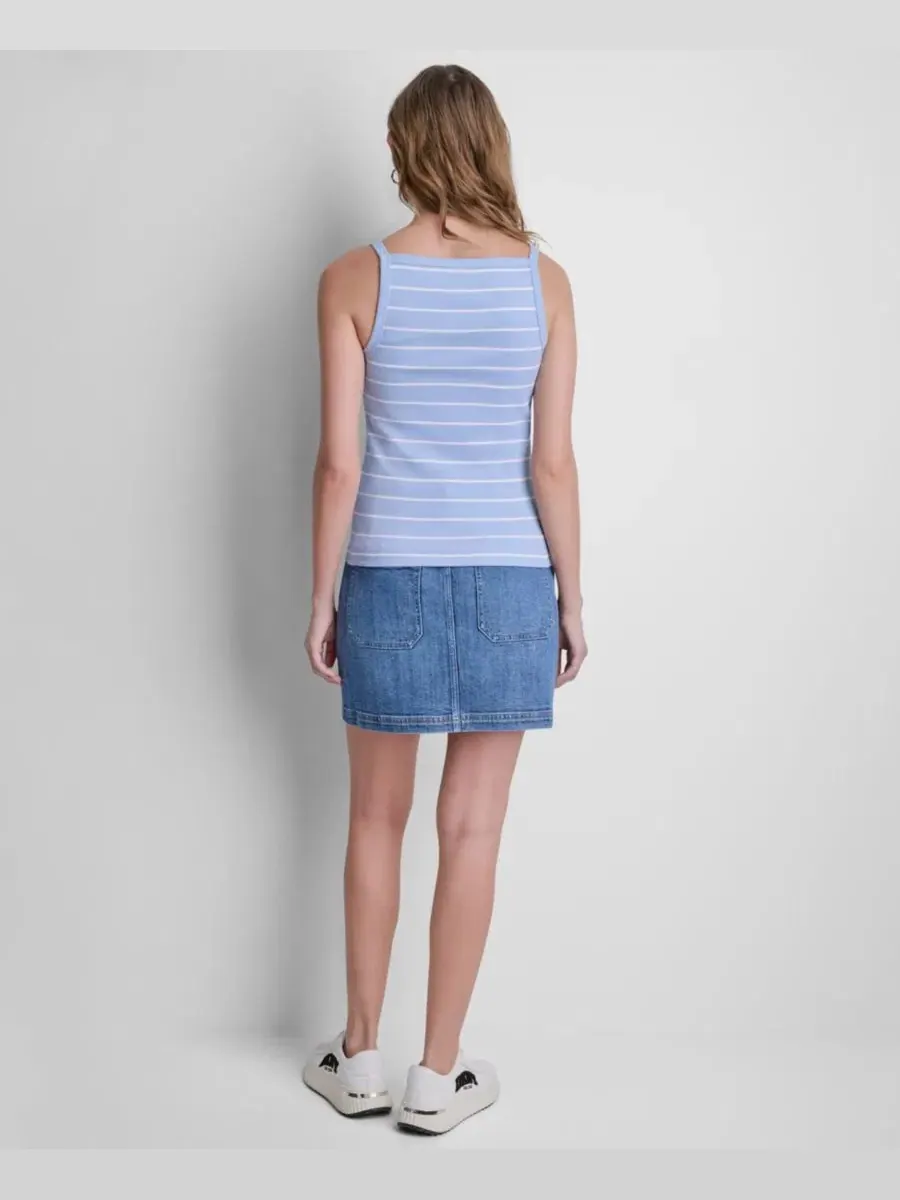 Женская майка с квадратным вырезом в рубчик DKNY Jeans, Hudson Stripe Chamber — изображение 5 из 6