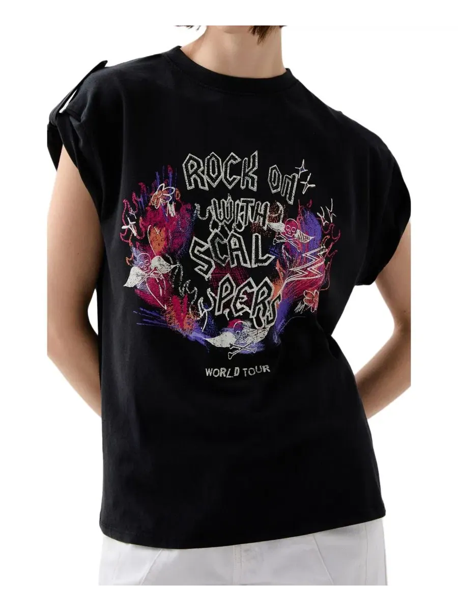 Женская футболка Rock On Scalpers — серый