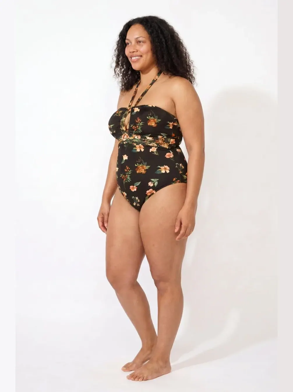 Женский слитный купальник-бандо с плетеным верхом Swimsuits For All — изображение 3 из 3, черный