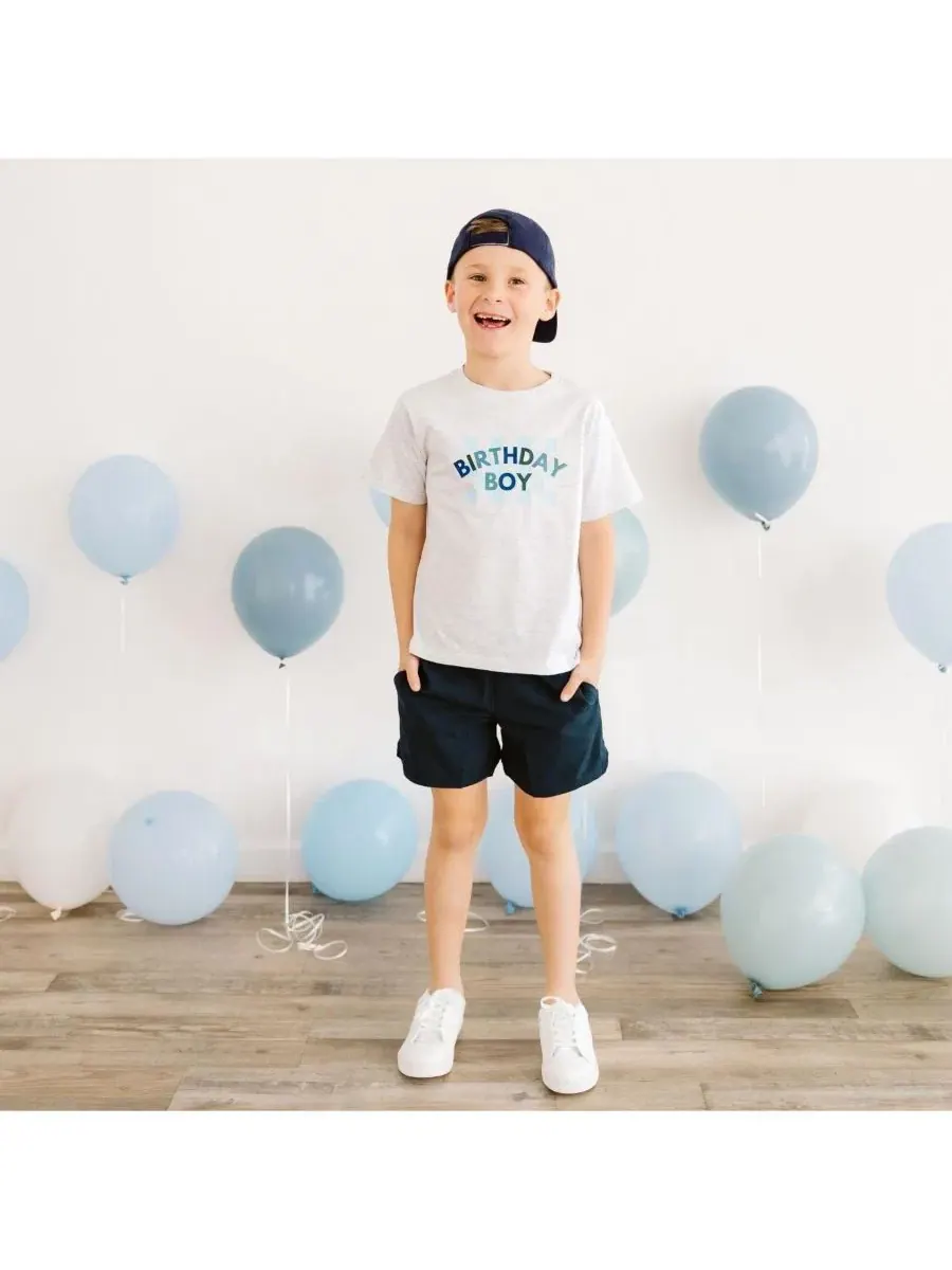 Футболка с коротким рукавом в клетку для мальчиков на день рождения Sweet Wink, пепельный — изображение 2 из 6