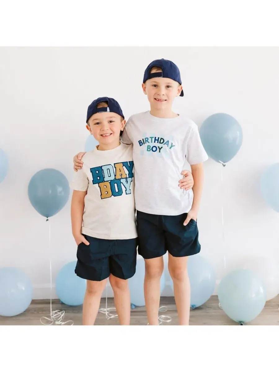 Футболка с коротким рукавом в клетку для мальчиков на день рождения Sweet Wink, пепельный — изображение 3 из 6