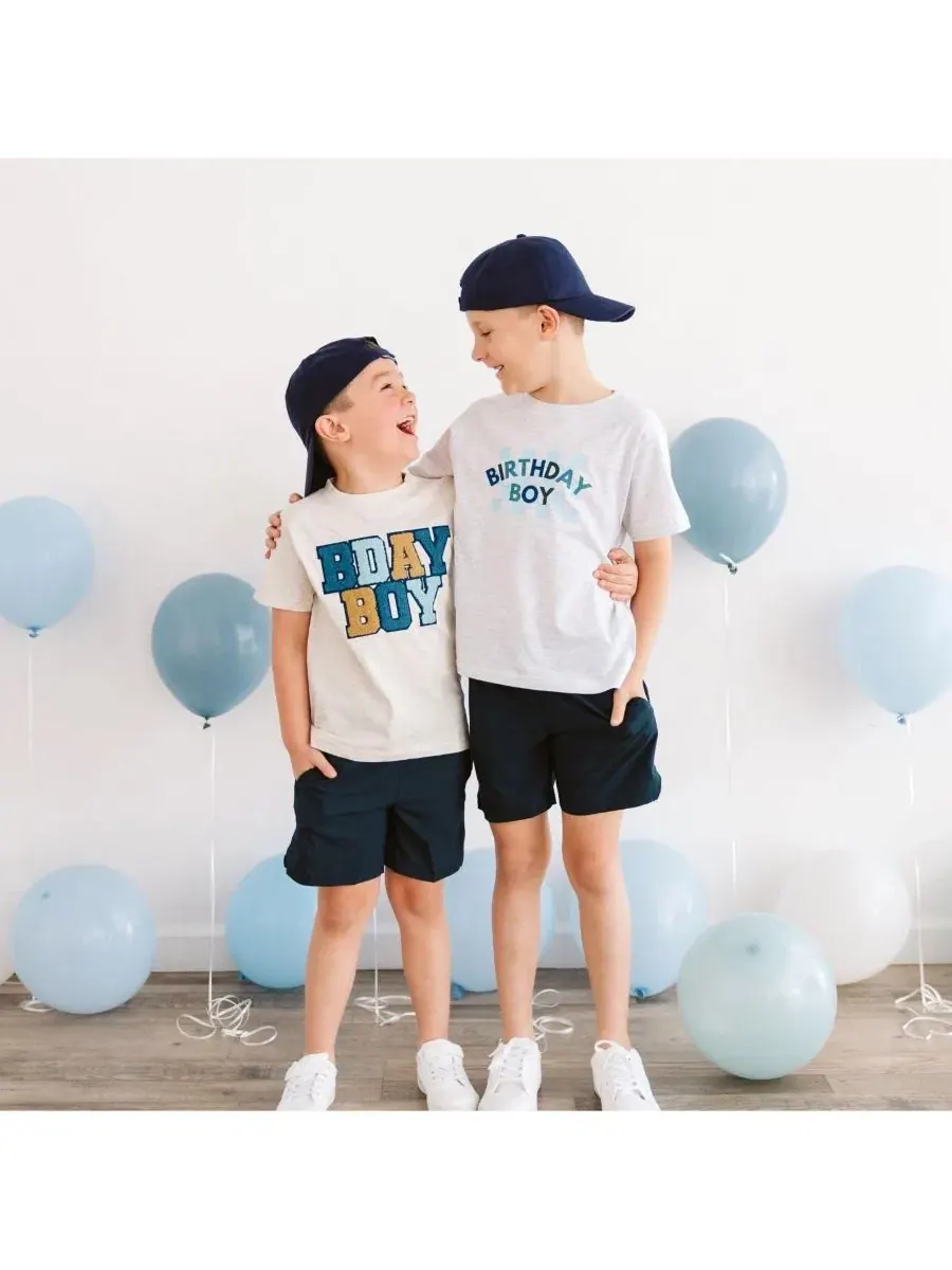 Футболка с коротким рукавом в клетку для мальчиков на день рождения Sweet Wink, пепельный — изображение 5 из 6