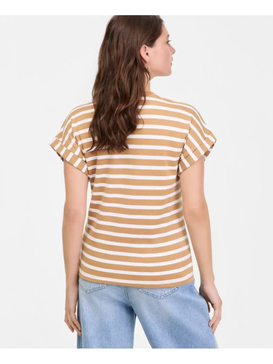 Женская блузка Primavera Stripe с отворотами On 34Th — изображение 2 из 4, белый