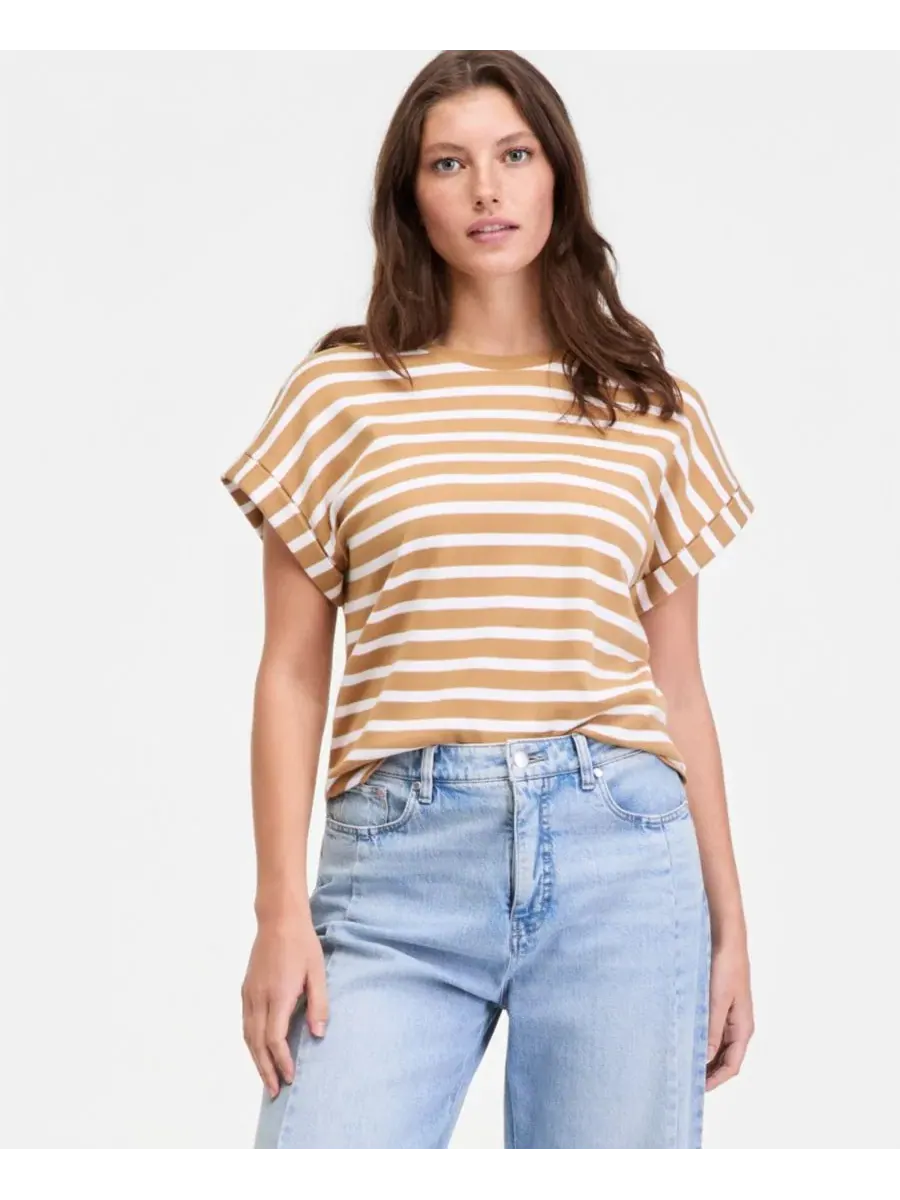 Женская блузка Primavera Stripe с отворотами On 34Th — изображение 3 из 4, белый