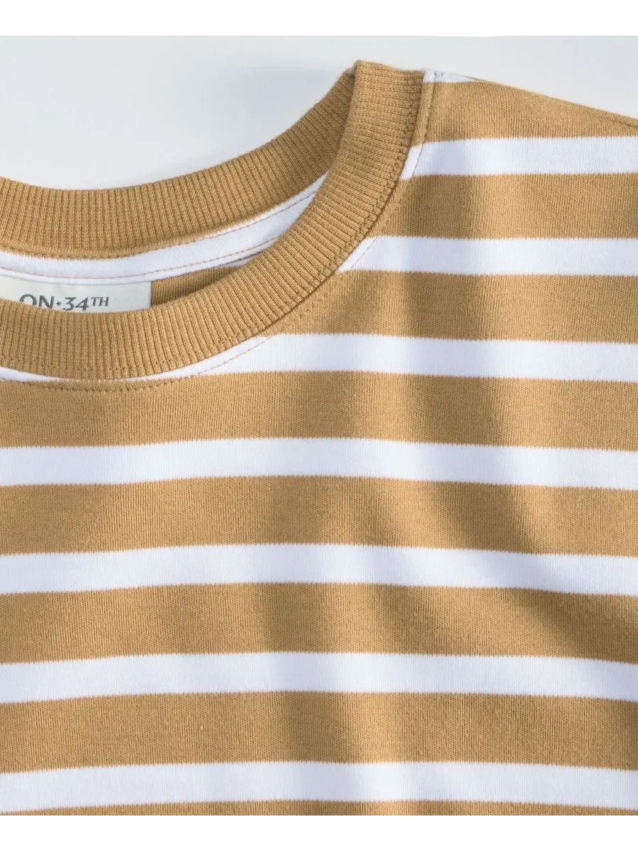 Женская блузка Primavera Stripe с отворотами On 34Th — изображение 4 из 4, белый