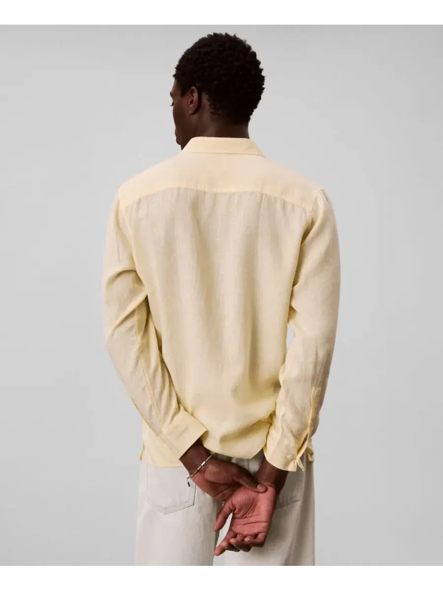 Мужская однотонная рубашка из льняной смеси Calvin Klein — изображение 6 из 6, анисовый цветок