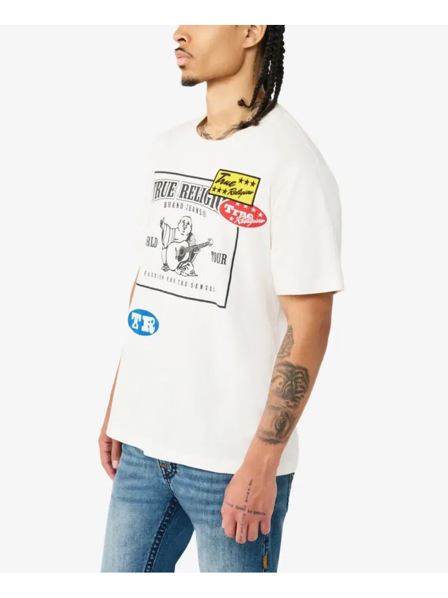 Мужская футболка с коротким рукавом и нашивкой-логотипом True Religion — изображение 2 из 3, белый
