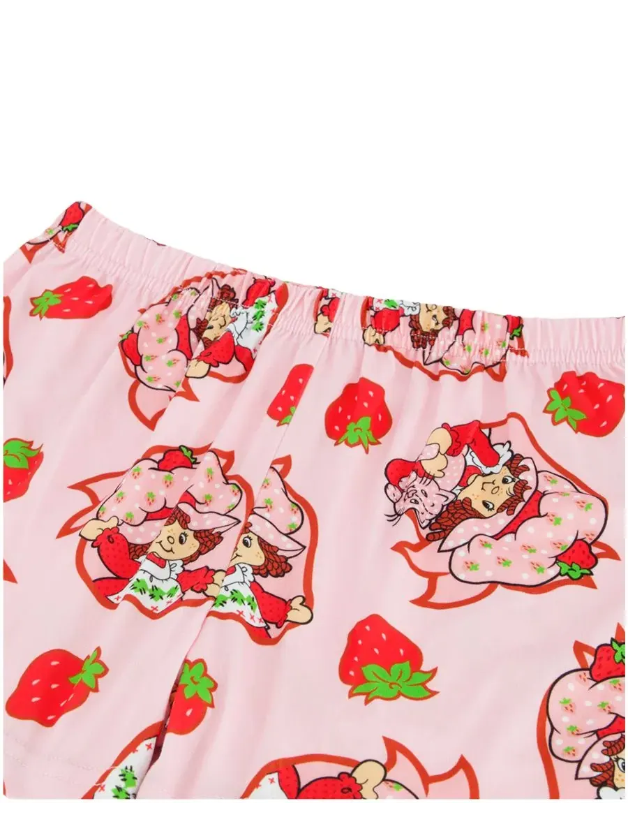 Комплект детской пижамы для девочек 2T-4T: топ с вырезом и шорты с принтом Strawberry Shortcake — изображение 4 из 4, розовый