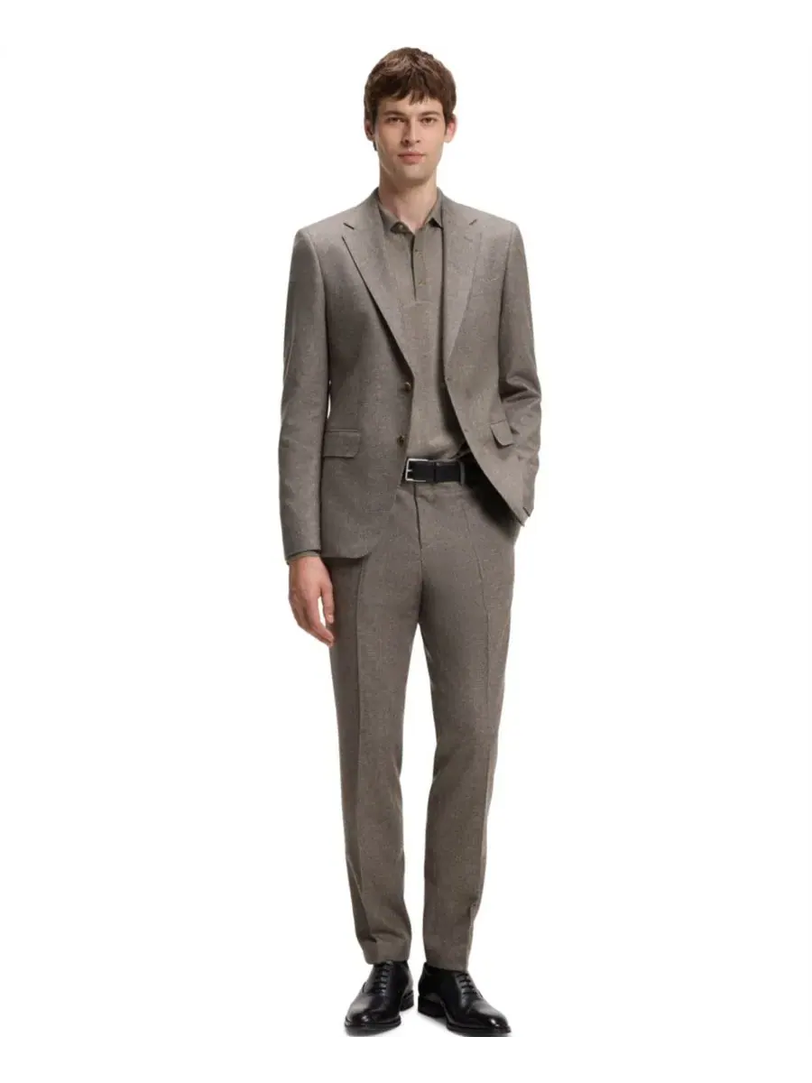 Костюм-двойка из шерсти с принтом, Slim Fit, BOSS by Hugo Boss