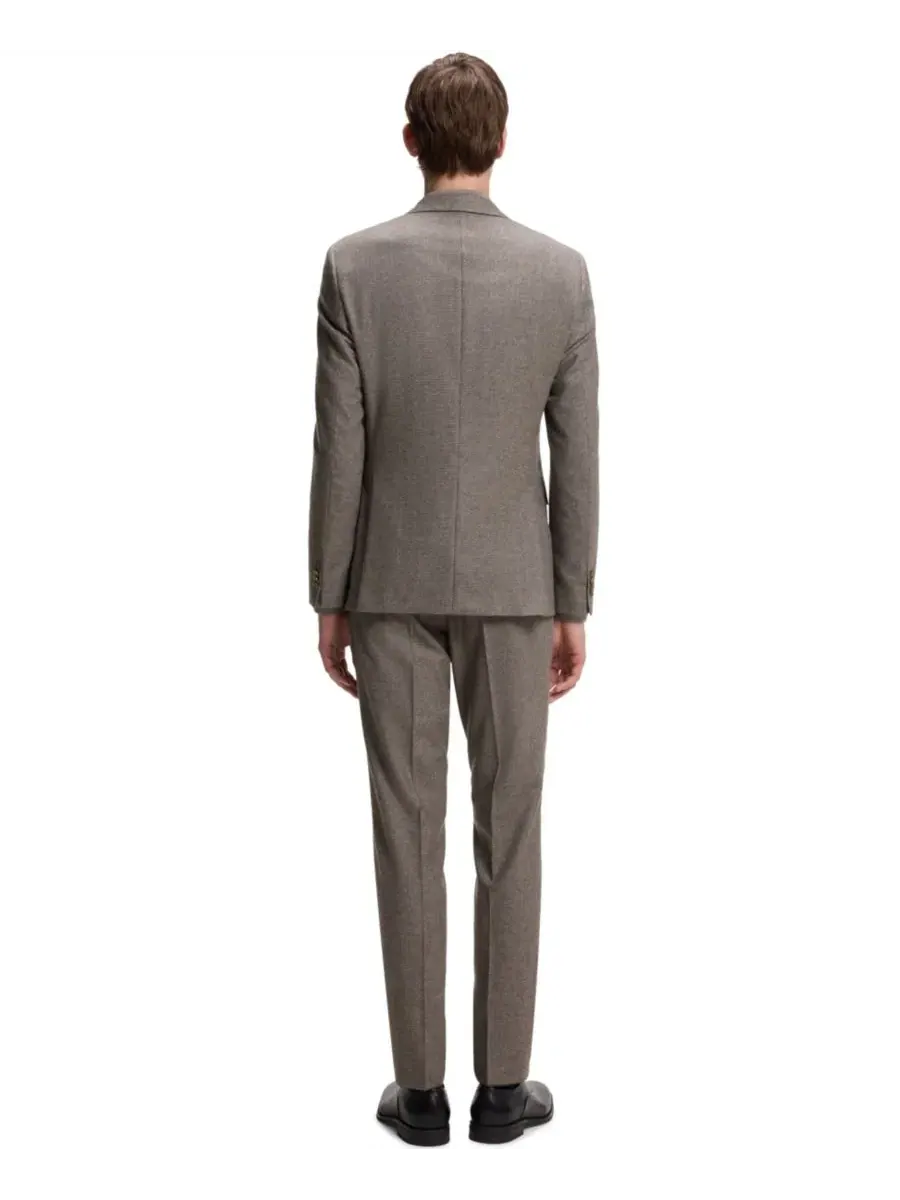 Костюм-двойка из шерсти с принтом, Slim Fit, BOSS by Hugo Boss — изображение 2 из 9, коричневый
